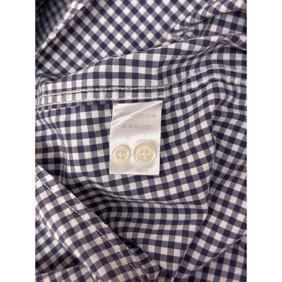 Johnnie O Shirt Large Mens Blue Gingham Check Long Sleeve Button Up Woven - Picture 8 of 9